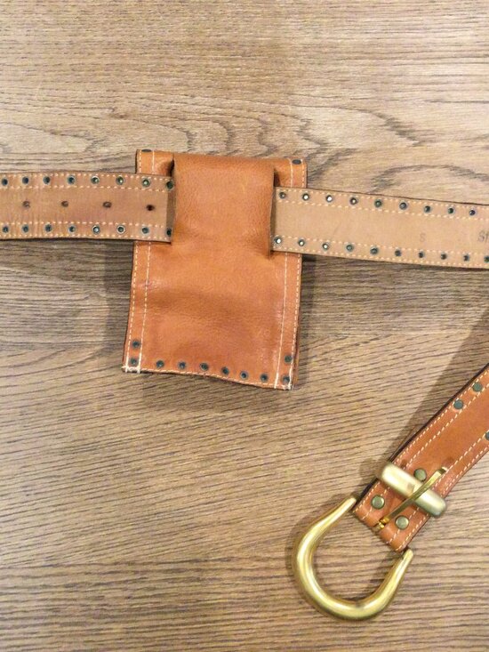 Vintage Buffalo Leather Belt Pouch SZ S main image 5